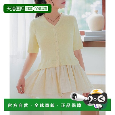 日本直邮KOBE LETTUCE 短袖佩普伦对接开衫 [N1166] 针织开衫