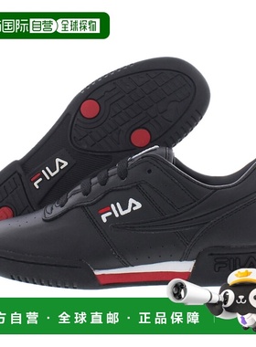 美国直邮Fila Original Fitness Boys黑色徽标刺绣系带男童运动鞋