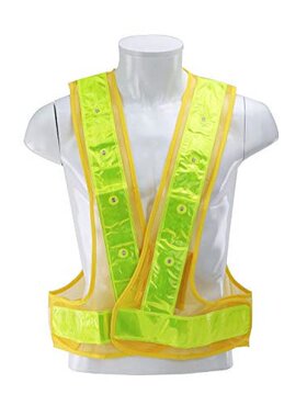 日本直邮Sk11藤原产业夜间安全荧光LED反射马甲黄色SK-LED-Y-ViY