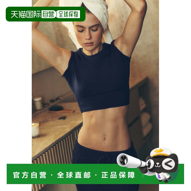 香港直邮alo yoga  休闲纯色短款背后小logo印花短袖 T恤 女款w14图片