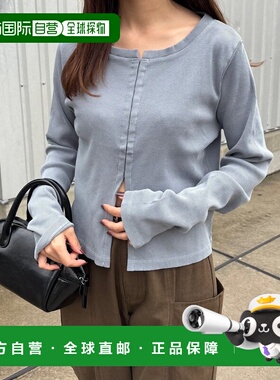 日本直邮Kastane 女装 钮扣设计 修身弹力 镂空感针织T恤 KAZ1052