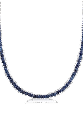 自营 Ross-Simons 蓝宝石珠项链配 14 克拉黄金磁性扣环 18 英寸