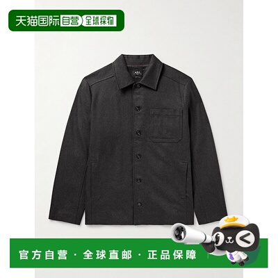 1h可退 香港直邮潮奢 A.P.C. 男士 Jamie 再生羊毛混纺衬衫式夹克