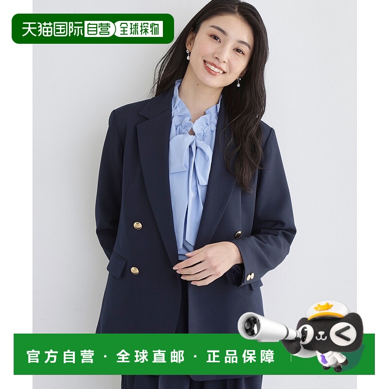 1h可退 日本直邮THE SHOP TK 女装 金扣双排扣长款西装外套 04045