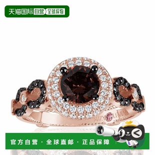 纯银棕色和白色立方氧化锆订婚戒指 自营 Bridal Levian Suzy