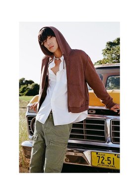 1h可退 【美国直邮】BDG BDG Bonfire 短款全拉链连帽卫衣 男装