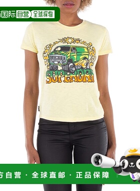 自营 Superdry运动图案修身T恤-淡黄色 美国奥莱直发女装