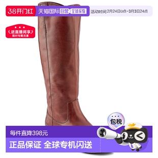 自营 Frye Melissa皮靴-棕色 美国直发长筒靴圆头靴子女靴平底