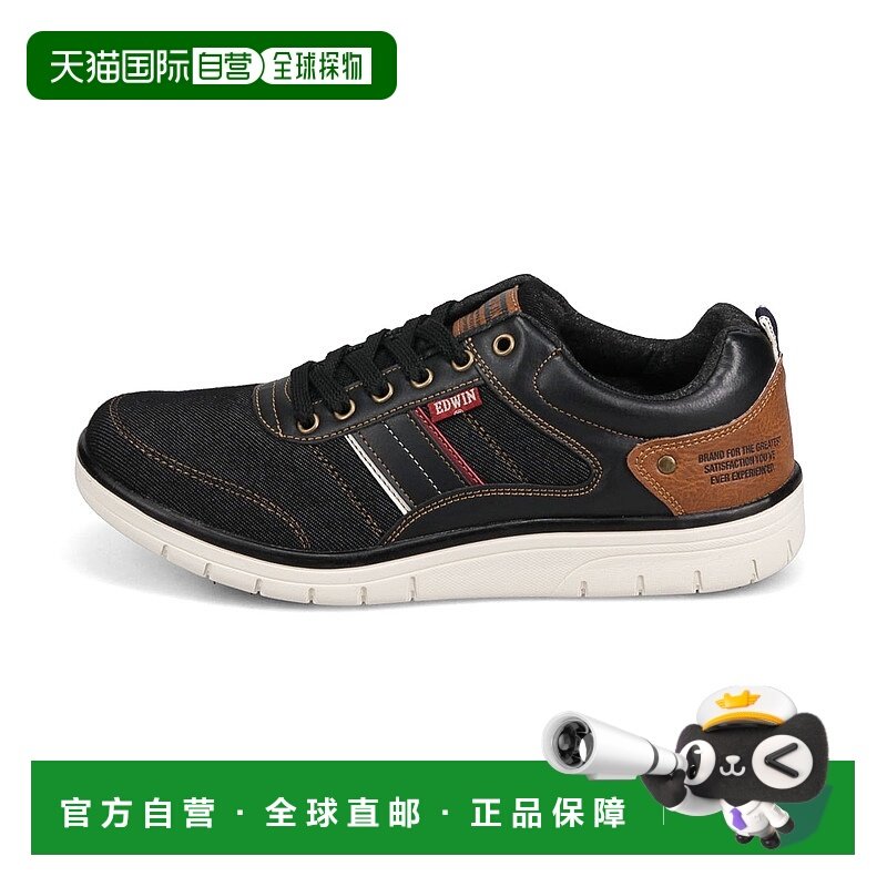 日本直邮Edwin 鞋男士运动鞋4e防滑宽低帮轻便宽敞有弹性缓冲鞋垫