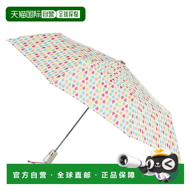自营totesWomen's Automatic Open Folding Umbrella In White Ra