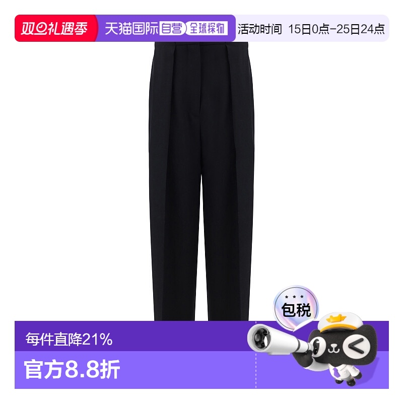 香港直邮Balmain 巴尔曼 女士 褶皱直筒裤休闲裤 DF0PQ310WC09