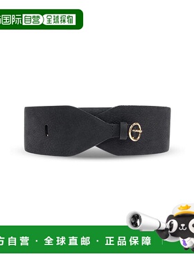 1h可退 香港直邮Alaia 女士 黑色绒面革皮带 AA1C331MCA214腰带