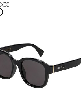 GUCCI 太阳镜男式女式亚洲版型防紫外线太阳镜黑色 GG1140SK-001