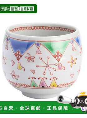 日本直邮九谷烧一福碗花祭蓝色银州窑茶具茶杯