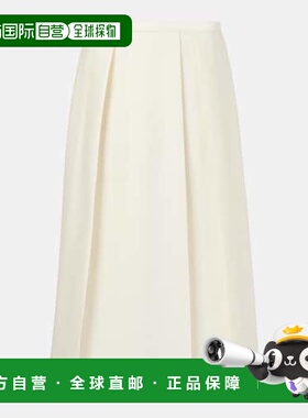 1h可退 香港直邮潮奢 TOTÊME 女士 Twinflower 羊毛真丝中长半身