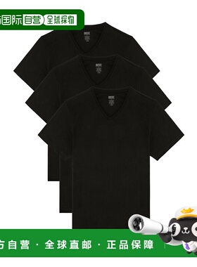 香港直邮DIESEL 男士T恤 A178290LIADE4101 SS2025 黑色 短袖T恤