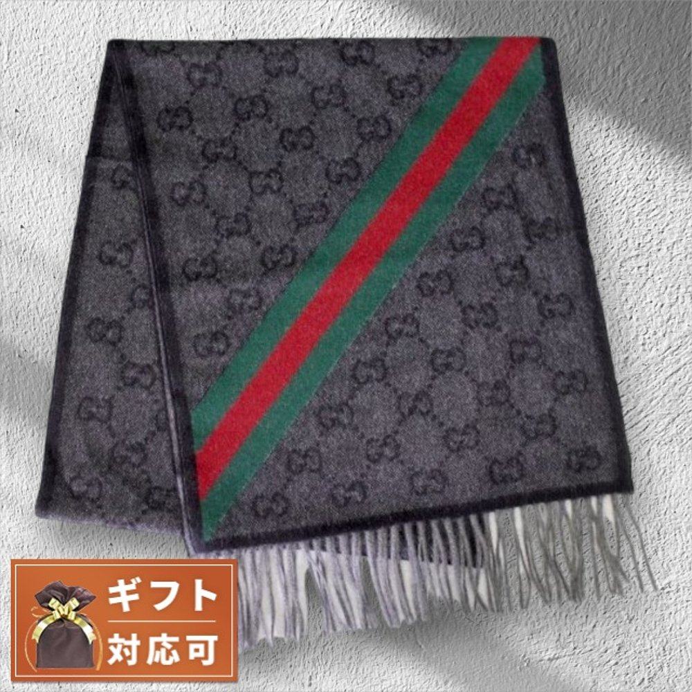 日本直邮GUCCI 围巾 GG 图案男士女士 570603 3G200 1466 黑灰色
