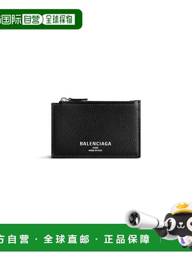 自营欧洲直邮Balenciaga巴黎世家 Credit男士黑色logo标识大号钱