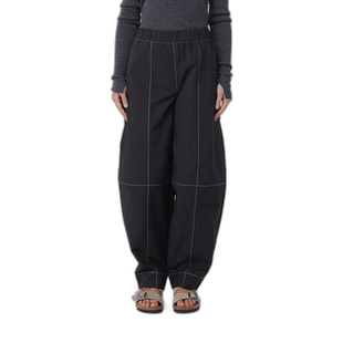 1h可退 香港直邮潮奢 GANNI 甘尼 女士 黑色 Curve 长裤 F6736