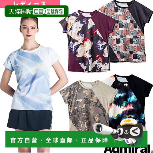 日本直邮Admiral 网球服（女士）不对称斜线图案 T恤/女装 (ATLA4