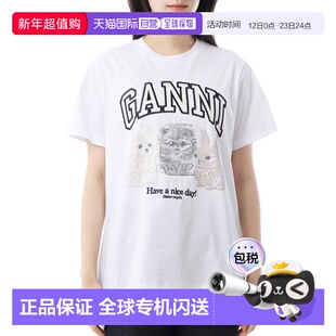 韩国直邮GANNI 白色动物印花T恤（T4237 151）