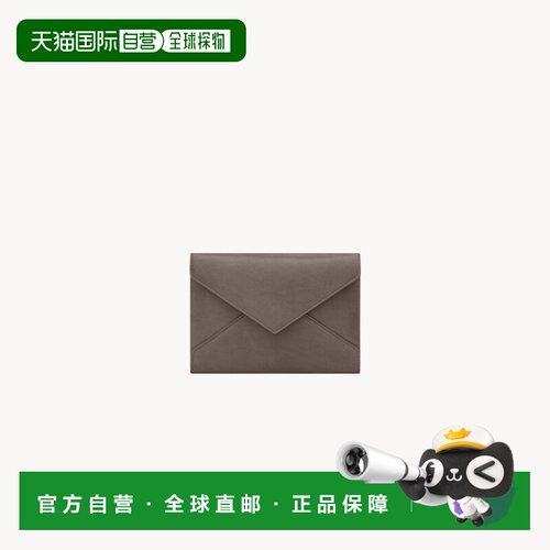 自营欧洲直邮YSL圣罗兰 LETTER系列女士都市灰牛皮logo标识护照保