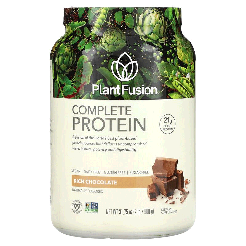 香港直邮PlantFusion,完全蛋白质，浓巧克力，2 磅（900 克）植物