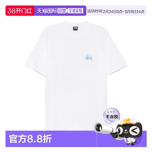 Stussy 茶鱼X光印花图案圆领短袖T恤 男女同款