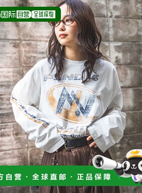 1h可退 日本直邮PAGEBOYLIM 男女同款喷绘logo长袖T恤 320742