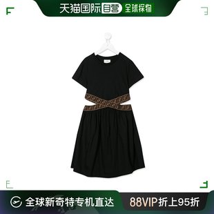 F1JDD JFE100 ALOC 香港直邮FENDI 黑色女童连衣裙