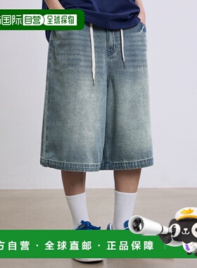 韩国直邮FILLUMINATE 公用短裤 FBEUUDF259MB Damage Washed Deni