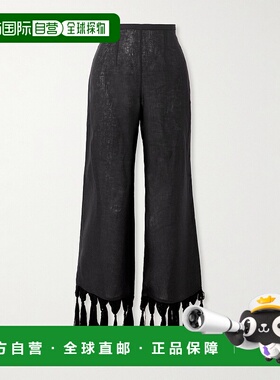 1h可退 香港直邮潮奢 TALLER MARMO 女士 Marlino 流苏亚麻阔腿裤