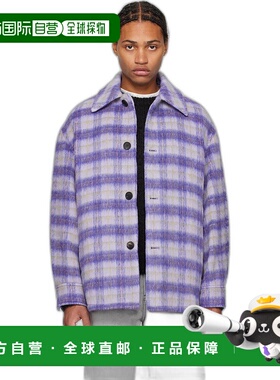 1h可退 香港直邮潮奢 Solid Homme 男士 紫色格纹夹克 S243SH06