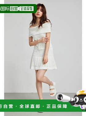 日本直邮rienda 钩编针织迷你半身裙 BLK [RI3465EW25444] 黑色