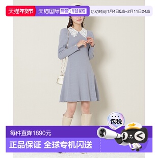 1h可退 日本直邮WILLSELECTION 女装 蕾丝翻领 针织连衣裙 短袖宽