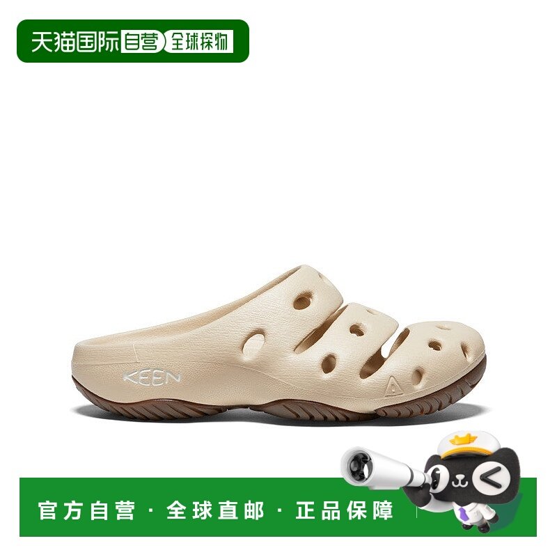 日本直邮KEEN Yogui Artsfull 舒适 速干包头拖鞋 女款 米黄色