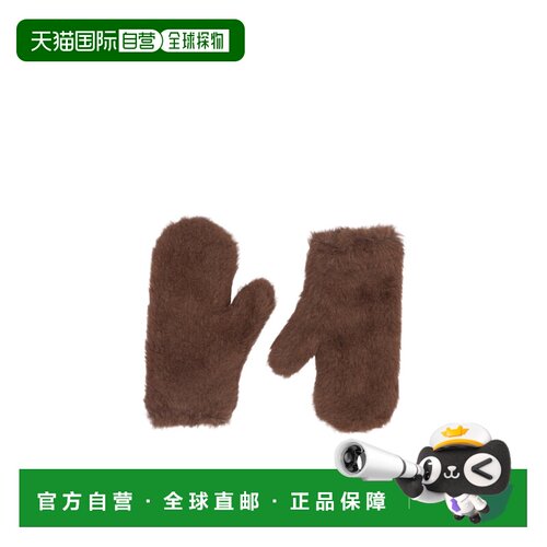 1h可退 香港直邮MAX MARA 女士手套 4561046106007 CO 棕色 连指