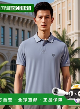 香港直邮HERNO 男士T恤 JPL00134U540069026 SS2025 蓝色 logo刺p