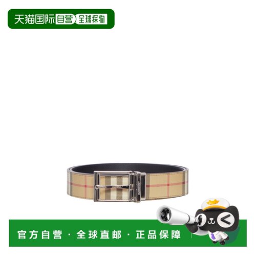 1h可退 香港直邮BURBERRY 男士腰带 81226621 SS2026 花色 格纹腰
