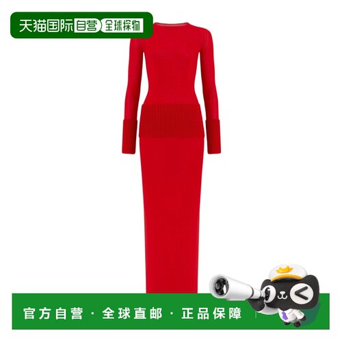 香港直邮ALAIA 女士连衣裙 AA9R3263K280D353 AW2026 红色 羊毛紧