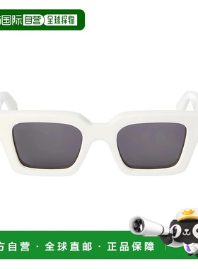 自营 off-white米白色维吉尔方形太阳镜-白色-深灰色 美国奥莱直