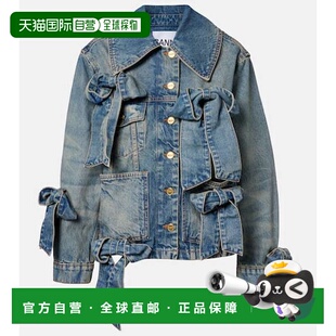 1h可退 香港直邮潮奢 GANNI 甘尼 女士 蝴蝶结装饰牛仔布夹克