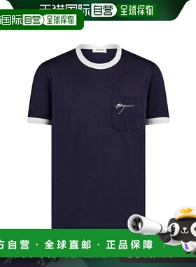 香港直邮Salvatore Ferragamo 徽标刺绣男装T恤 122430