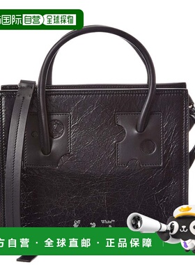 自营Off-White Repeat Zipped Leather Shopper Tote - black 美