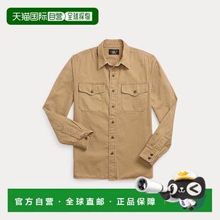 自营欧洲直邮RalphLauren拉夫劳伦 RRL军官斜纹工作服衬衫