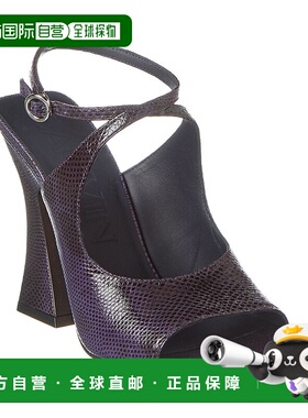 自营 LANVIN 笑脸压纹皮革凉鞋 - 紫色 美国奥莱直发女鞋