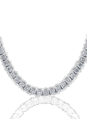 自营 pompeii3pompeii 333 Ct Round-Cut Diamond Tennis Necklac