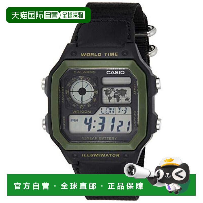 【日本直邮】卡西欧 男款电子表 AE-1200WHB-1B 海外版 逆向进口图片