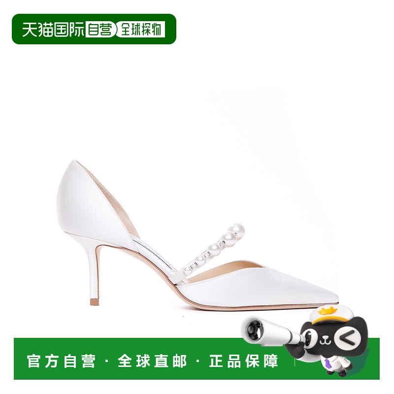 香港直邮Jimmy Choo 尖头高跟鞋 AURELIE65IWPIVORYWHITE水晶足弓