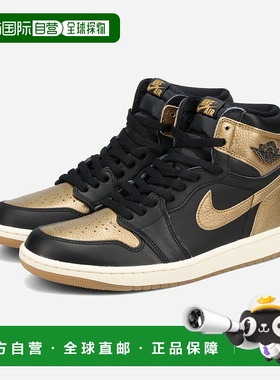 日本直邮NIKE AIR JORDAN 1 HIGH OG 男士高帮运动鞋 黑色/金属金
